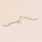 Square Crystal Bead Chain Stud Earrings by Oh Clementine