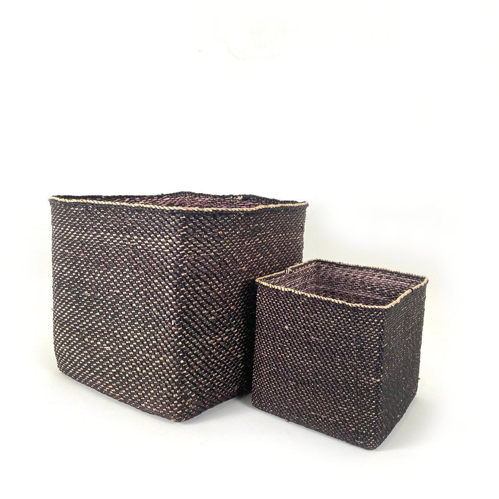 Square Light Black Iringa Basket La Vie Bien Square Light Black Iringa Basket