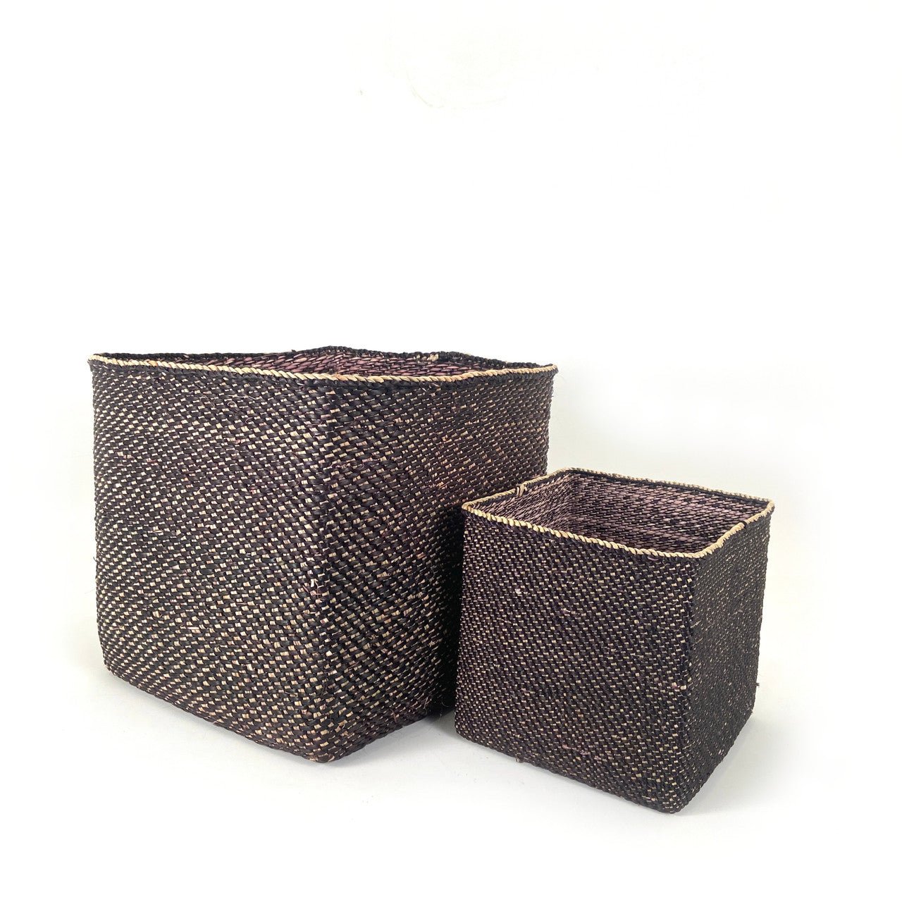 Square Light Black Iringa Basket La Vie Bien Square Light Black Iringa Basket