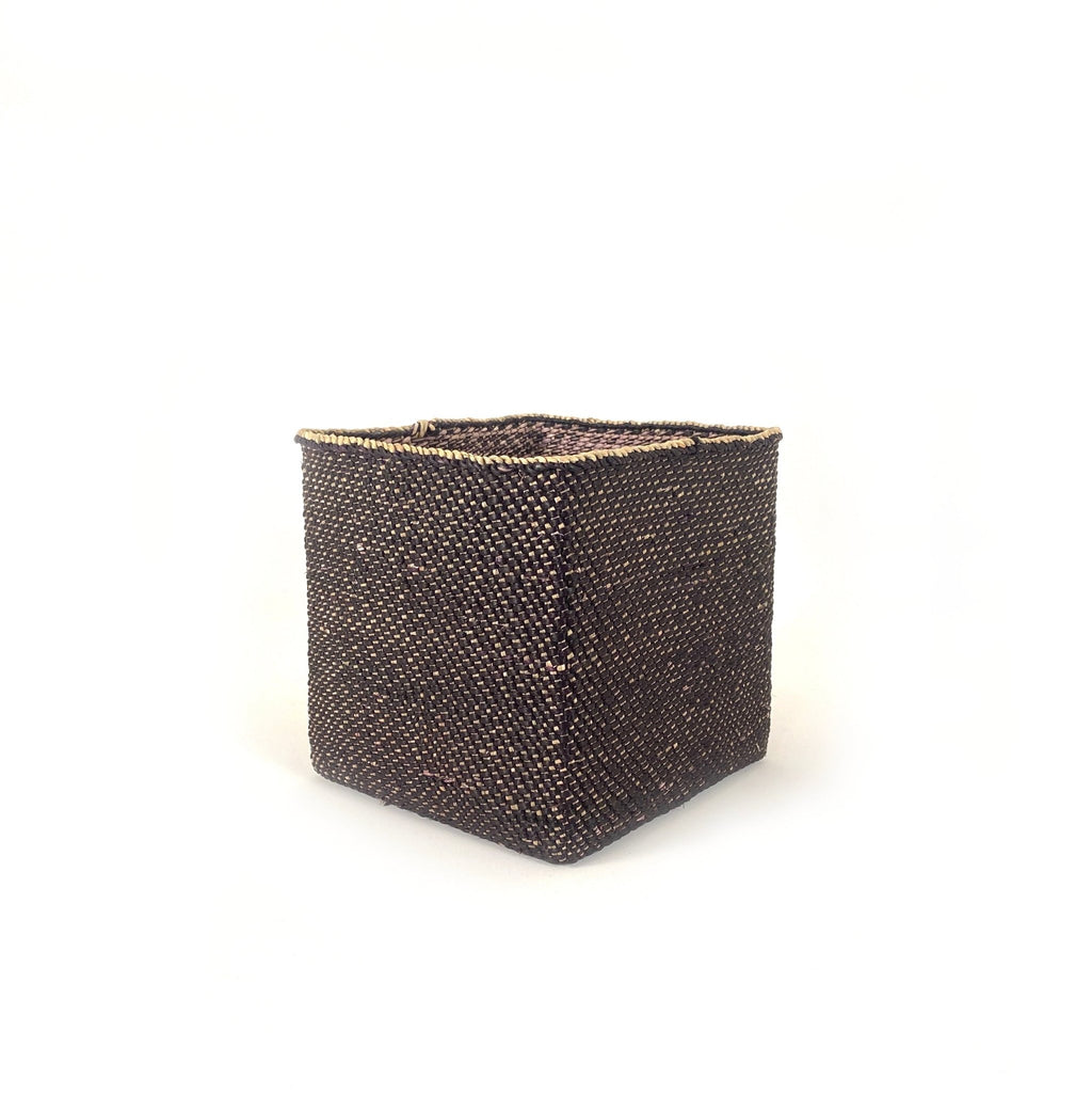 Square Light Black Iringa Basket La Vie Bien Square Light Black Iringa Basket