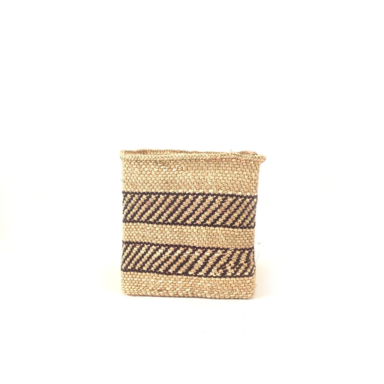 Square Natural w/ Black Stripe Iringa Basket La Vie Bien Square Natural w/ Black Stripe Iringa Basket
