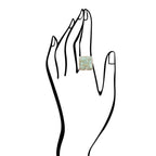 Square Statement Blue Turquoise Golden Ring by Barse Jewelry