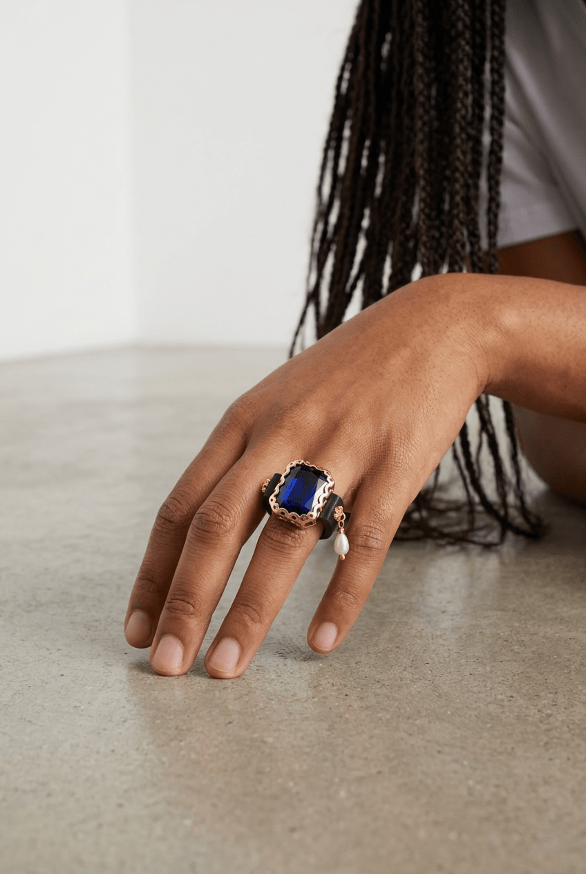 Square Stone Ring La Vie Bien Square Stone Ring