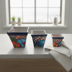 Square Talavera Planter Set | Colorful Mexican Mini Pots (Set of 3) Talavera Flower Pot La Vie Bien Square Talavera Planter Set | Colorful Mexican Mini Pots (Set of 3)