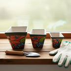 Square Talavera Planter Set | Colorful Mexican Mini Pots (Set of 3) Talavera Flower Pot La Vie Bien Square Talavera Planter Set | Colorful Mexican Mini Pots (Set of 3)