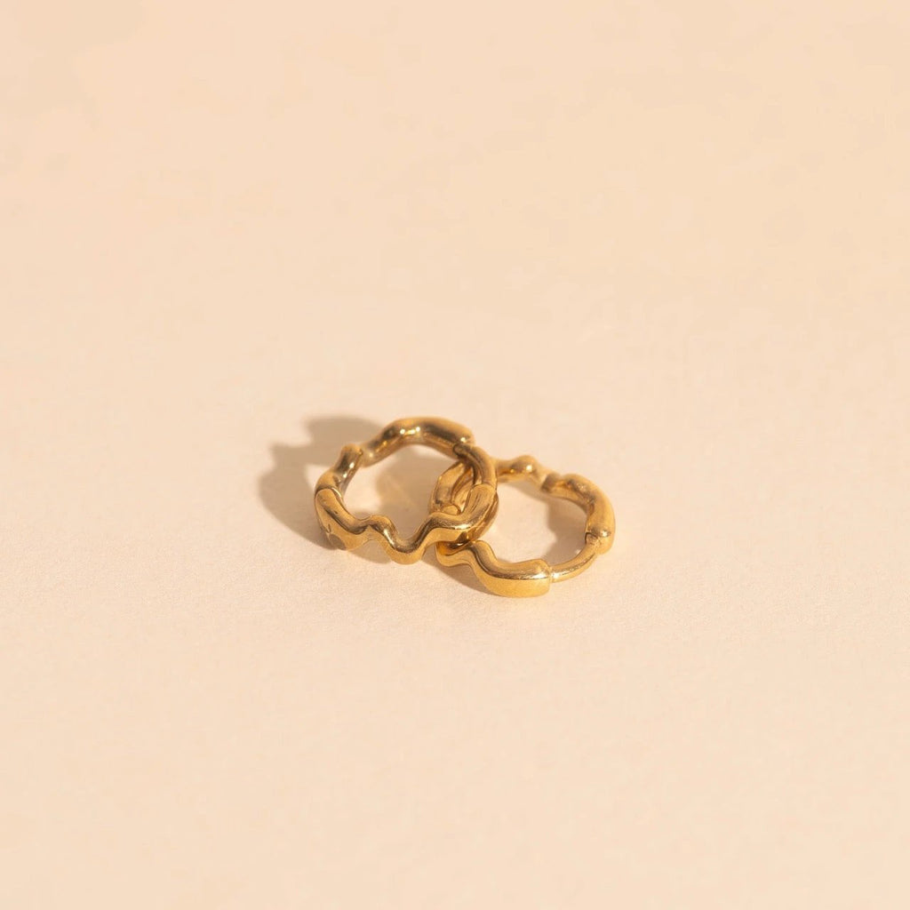 Squiggly Rounded Huggie Hoop Earrings by Oh Clementine