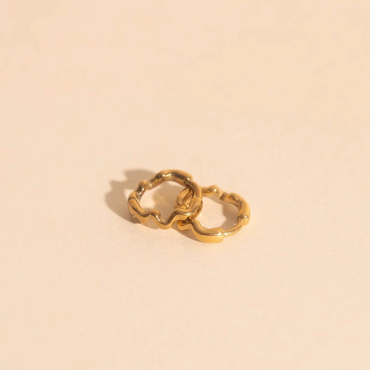 Squiggly Rounded Huggie Hoop Earrings by Oh Clementine