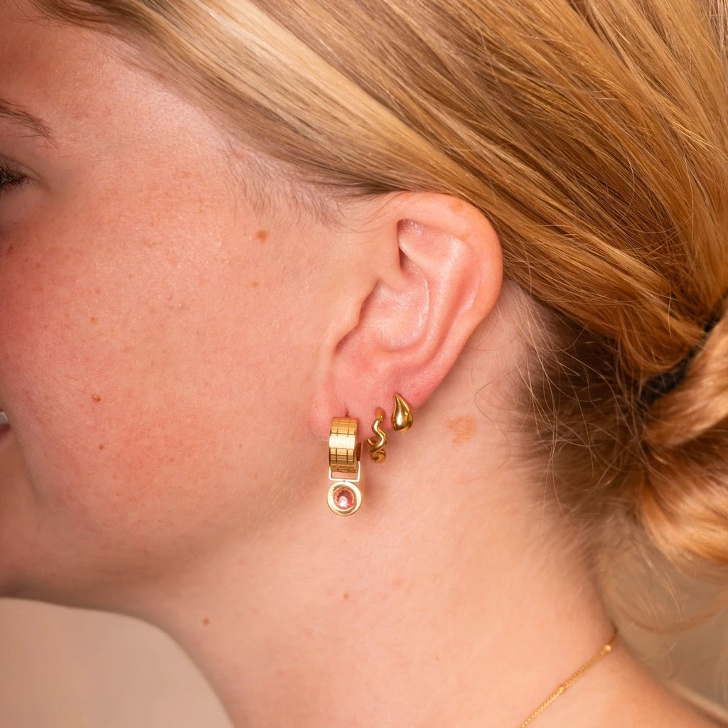 Squiggly Rounded Huggie Hoop Earrings by Oh Clementine