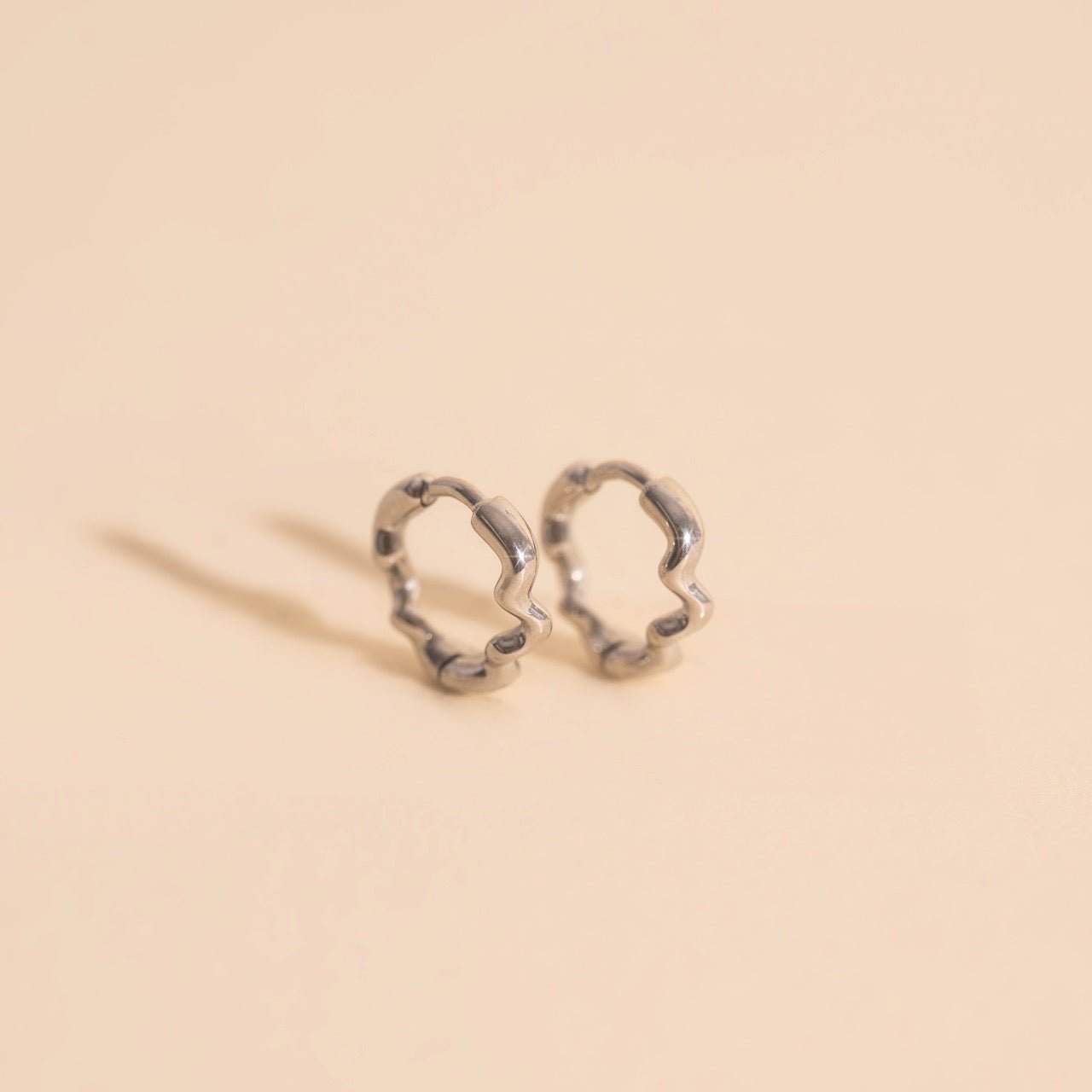 Squiggly Rounded Huggie Hoop Earrings by Oh Clementine