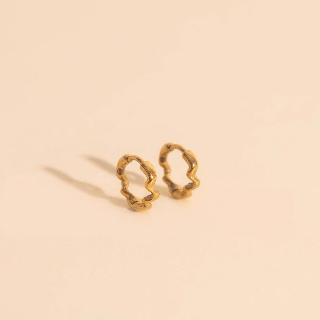 Squiggly Rounded Huggie Hoop Earrings by Oh Clementine