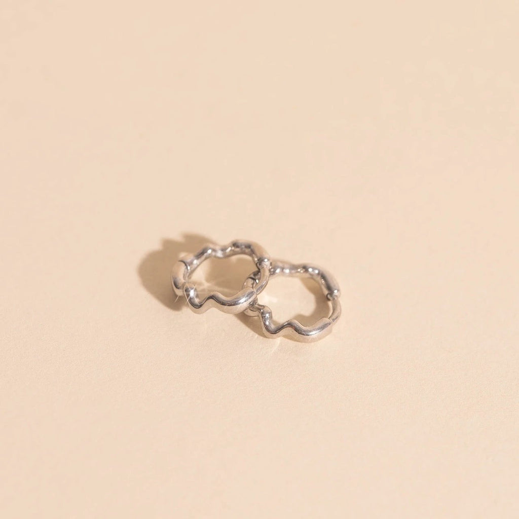 Squiggly Rounded Huggie Hoop Earrings by Oh Clementine