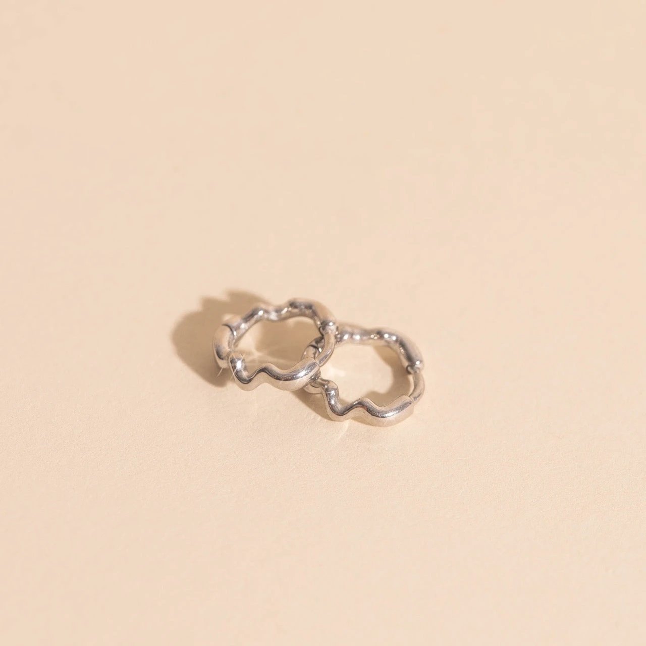 Squiggly Rounded Huggie Hoop Earrings by Oh Clementine