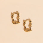 Squiggly Rounded Huggie Hoop Earrings by Oh Clementine