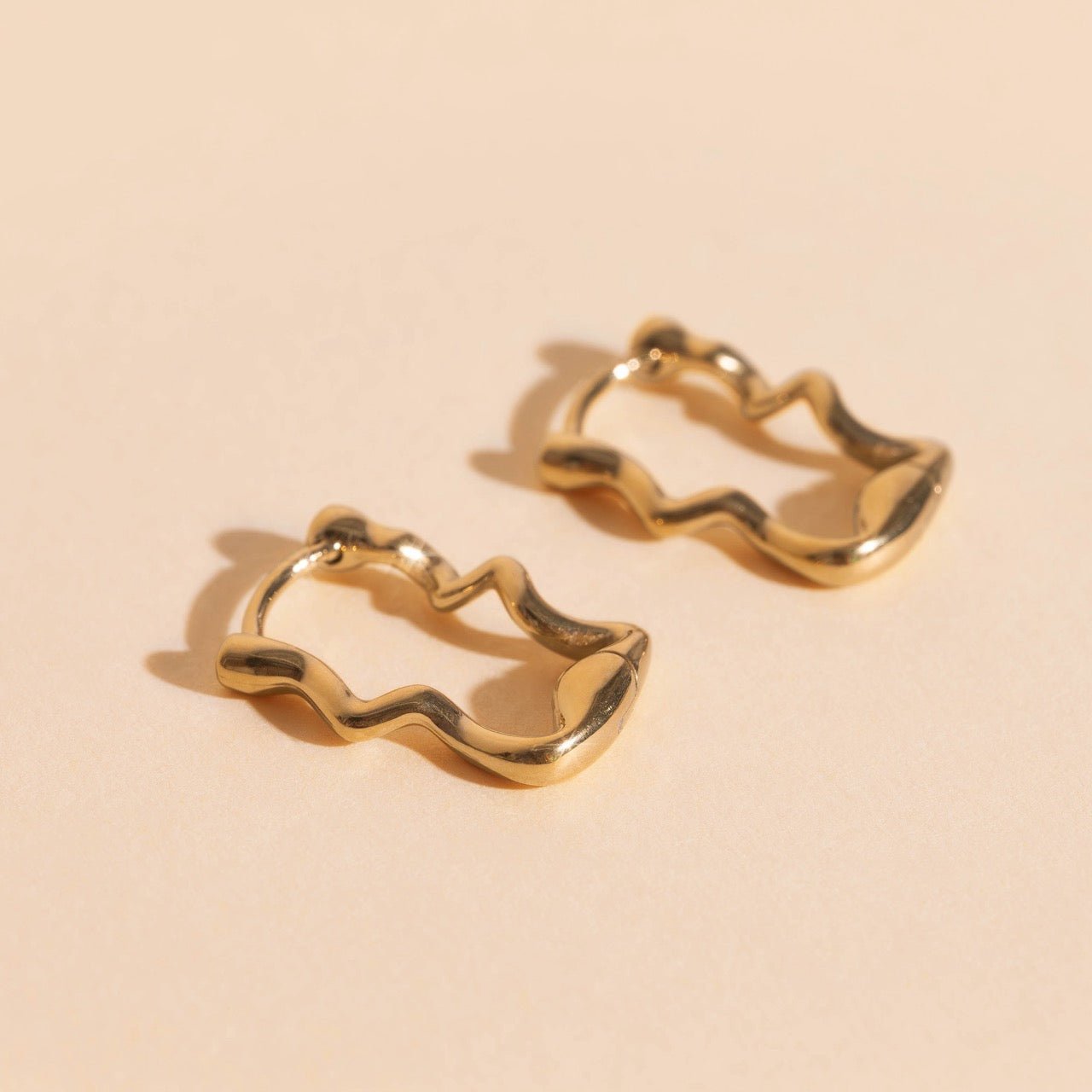 Squiggly Rounded Huggie Hoop Earrings by Oh Clementine