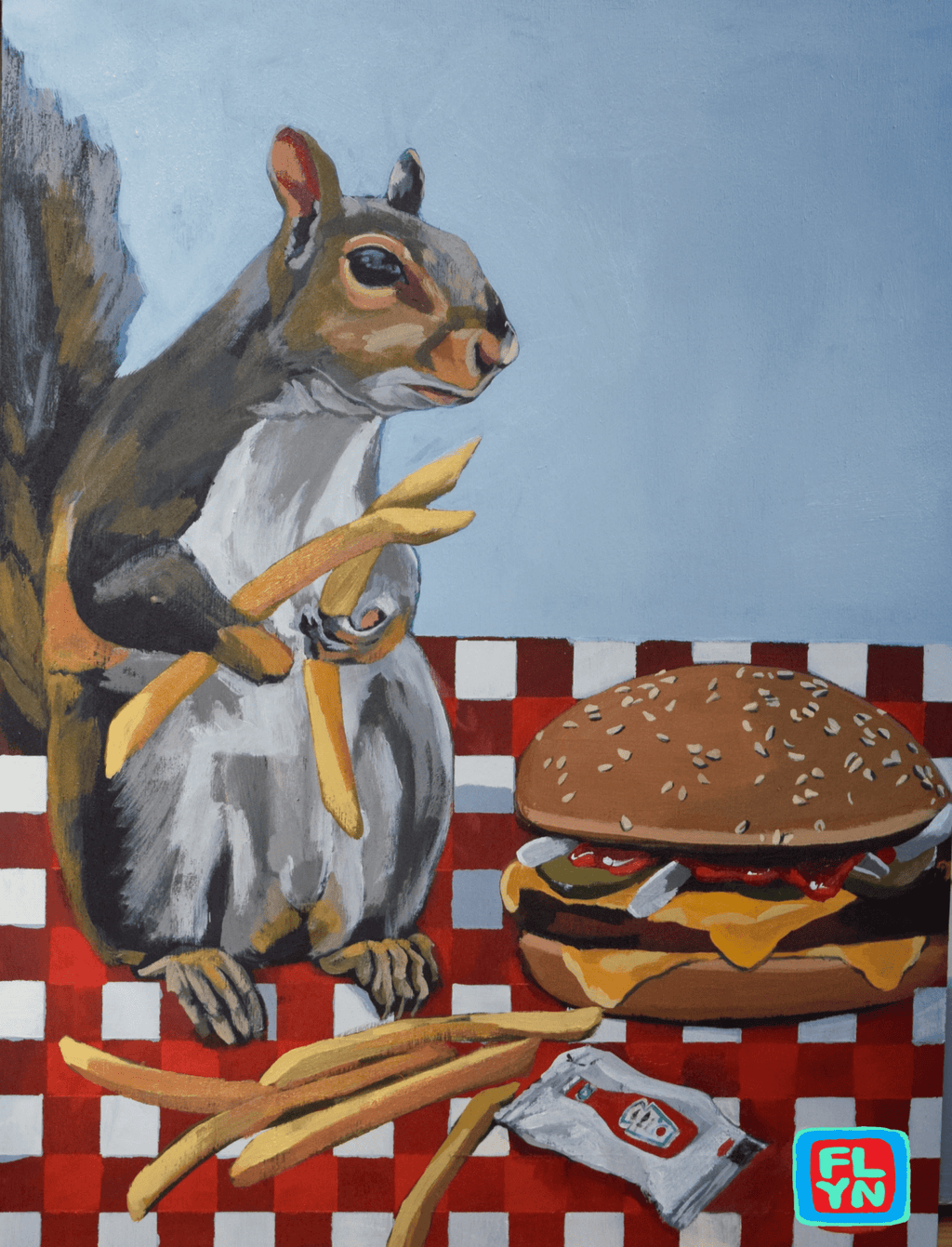 Squirrel Burger Sticker by FLYNhats