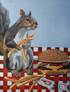 Squirrel Burger Sticker by FLYNhats