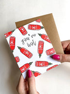 Sriracha Funny Valentines Card, Unique Anniversary Card, Hot Sauce Lover by Five Dot Post