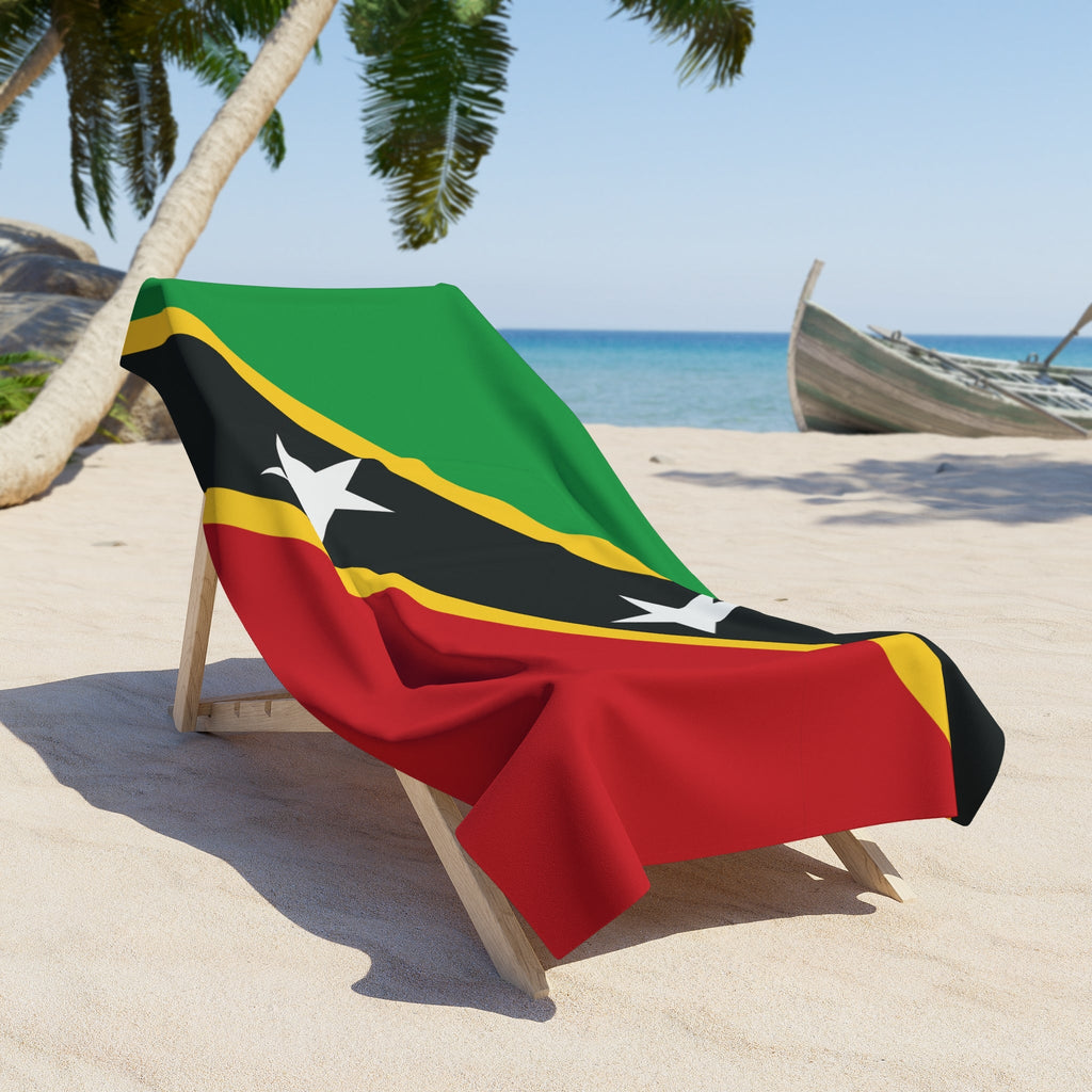 St. Kitts and Nevis Flag Beach Towel Beach Towel (Generic Brand) La Vie Bien St. Kitts and Nevis Flag Beach Towel
