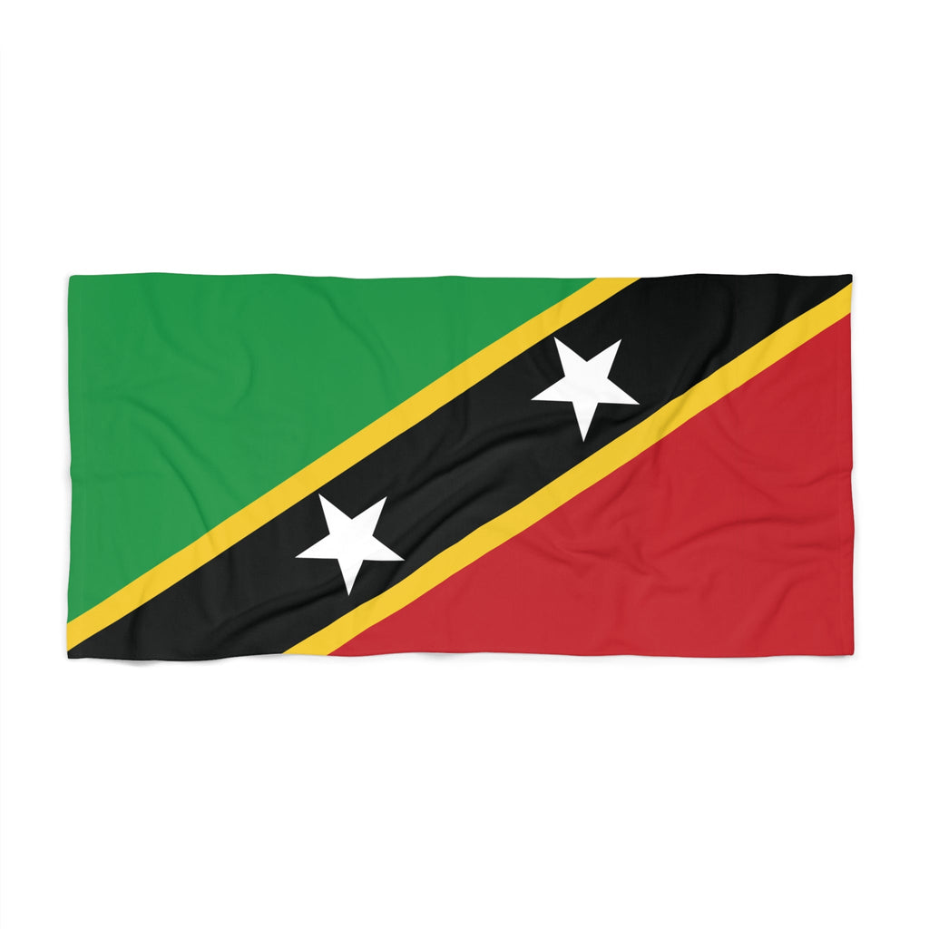 St. Kitts and Nevis Flag Beach Towel Beach Towel (Generic Brand) La Vie Bien St. Kitts and Nevis Flag Beach Towel