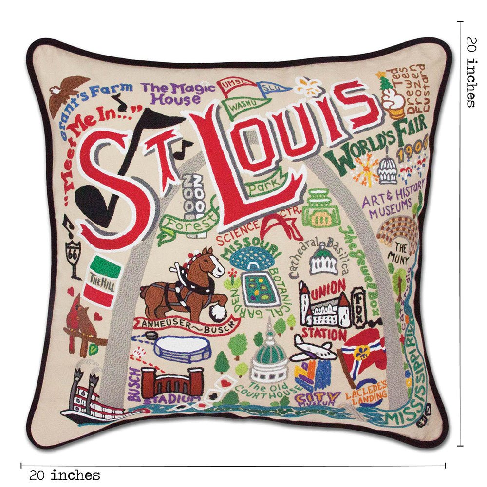 St. Louis Hand - Embroidered Pillow by CatStudio Pillows La Vie Bien St. Louis Hand - Embroidered Pillow by CatStudio