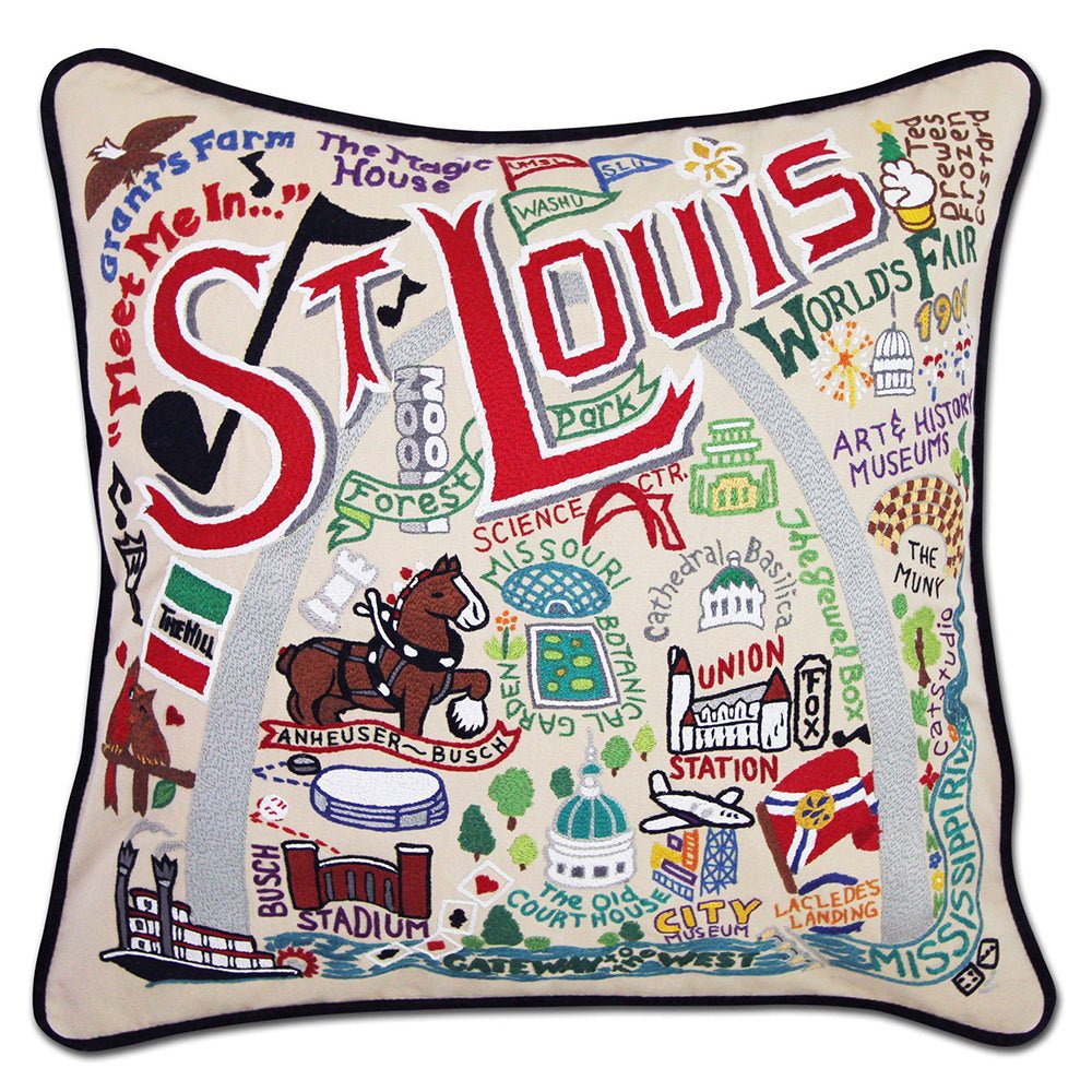 St. Louis Hand - Embroidered Pillow by CatStudio Pillows La Vie Bien St. Louis Hand - Embroidered Pillow by CatStudio