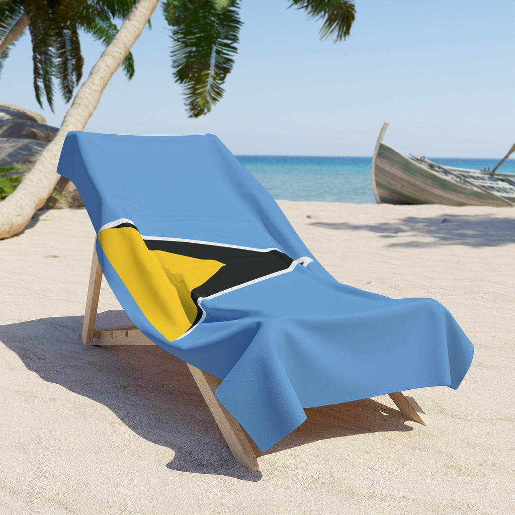 St. Lucia Flag Beach Towel Beach Towel (Generic Brand) La Vie Bien St. Lucia Flag Beach Towel