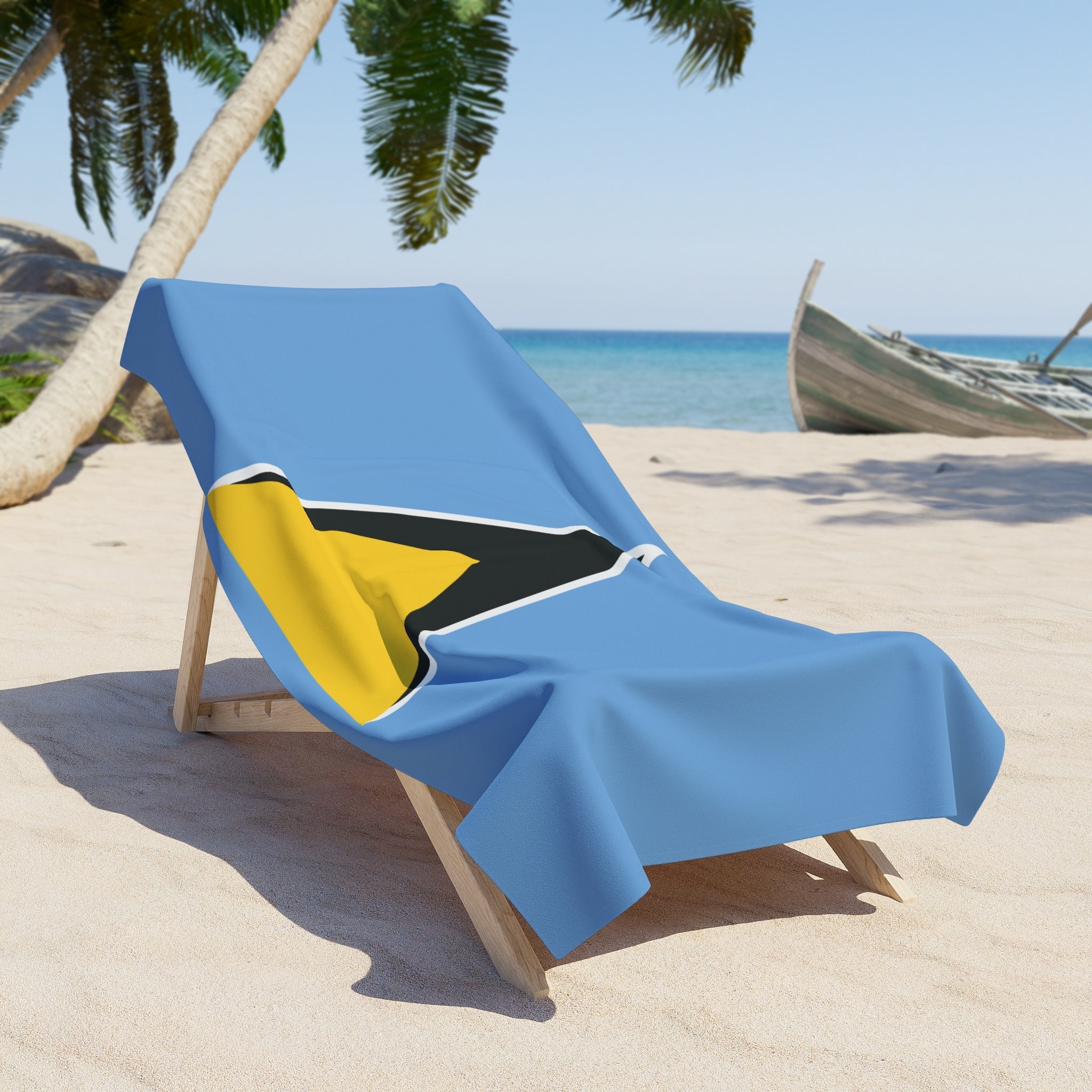 St. Lucia Flag Beach Towel Beach Towel (Generic Brand) La Vie Bien St. Lucia Flag Beach Towel