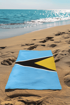 St. Lucia Flag Beach Towel Beach Towel (Generic Brand) La Vie Bien St. Lucia Flag Beach Towel