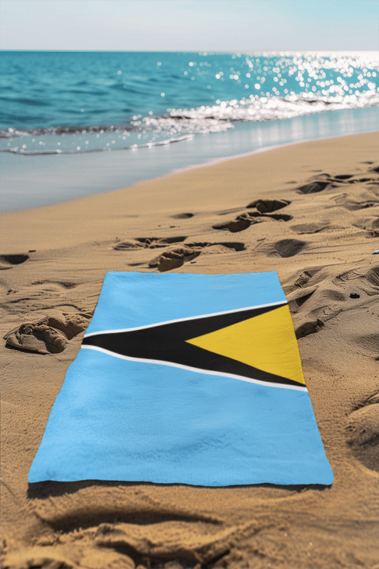 St. Lucia Flag Beach Towel Beach Towel (Generic Brand) La Vie Bien St. Lucia Flag Beach Towel