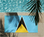 St. Lucia Flag Beach Towel Beach Towel (Generic Brand) La Vie Bien St. Lucia Flag Beach Towel