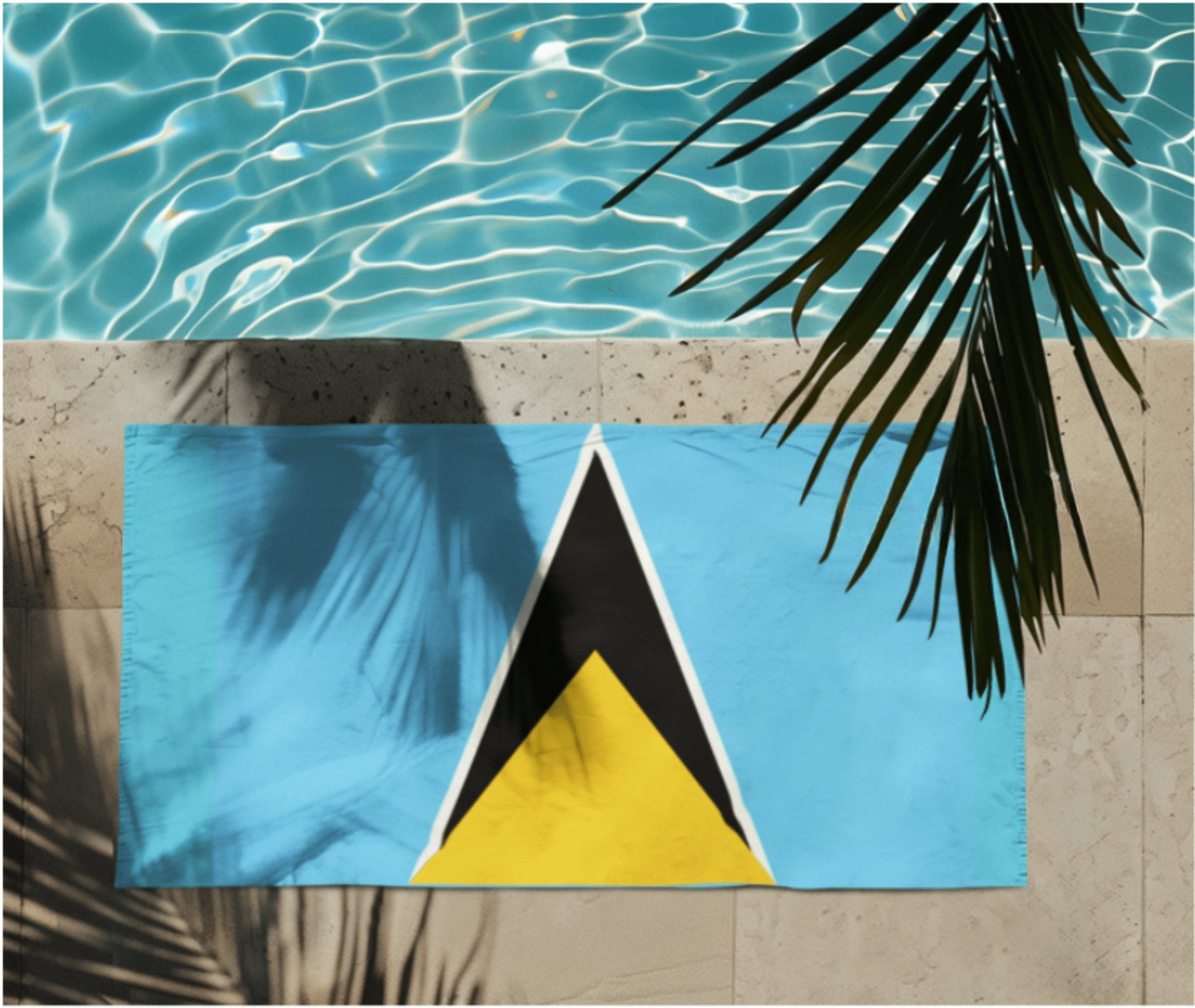 St. Lucia Flag Beach Towel Beach Towel (Generic Brand) La Vie Bien St. Lucia Flag Beach Towel