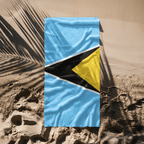 St. Lucia Flag Beach Towel Beach Towel (Generic Brand) La Vie Bien St. Lucia Flag Beach Towel