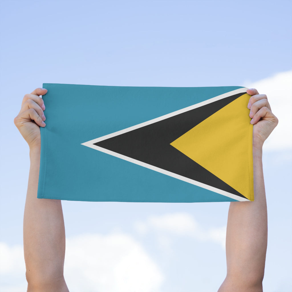 St Lucia Flag Rally Towel Rally Towel La Vie Bien St Lucia Flag Rally Towel