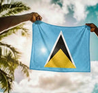 St Lucia Flag Rally Towel Rally Towel La Vie Bien St Lucia Flag Rally Towel