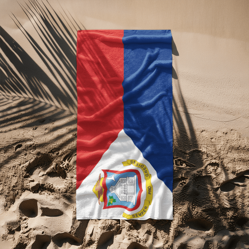 St Maarten Flag Beach Towel Beach Towel (Generic Brand) La Vie Bien St Maarten Flag Beach Towel