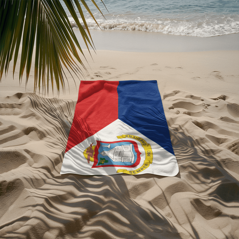 St Maarten Flag Beach Towel Beach Towel (Generic Brand) La Vie Bien St Maarten Flag Beach Towel
