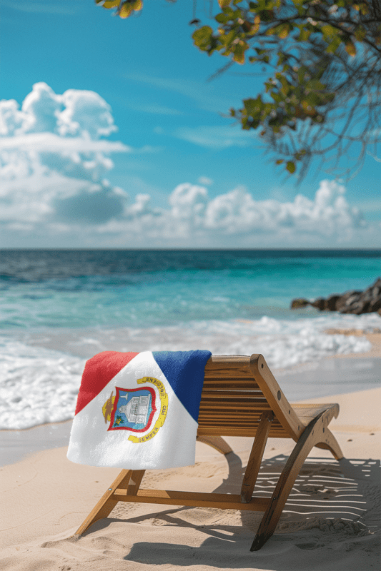 St Maarten Flag Beach Towel Beach Towel (Generic Brand) La Vie Bien St Maarten Flag Beach Towel