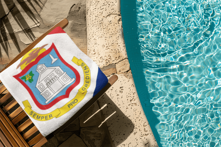 St Maarten Flag Beach Towel Beach Towel (Generic Brand) La Vie Bien St Maarten Flag Beach Towel