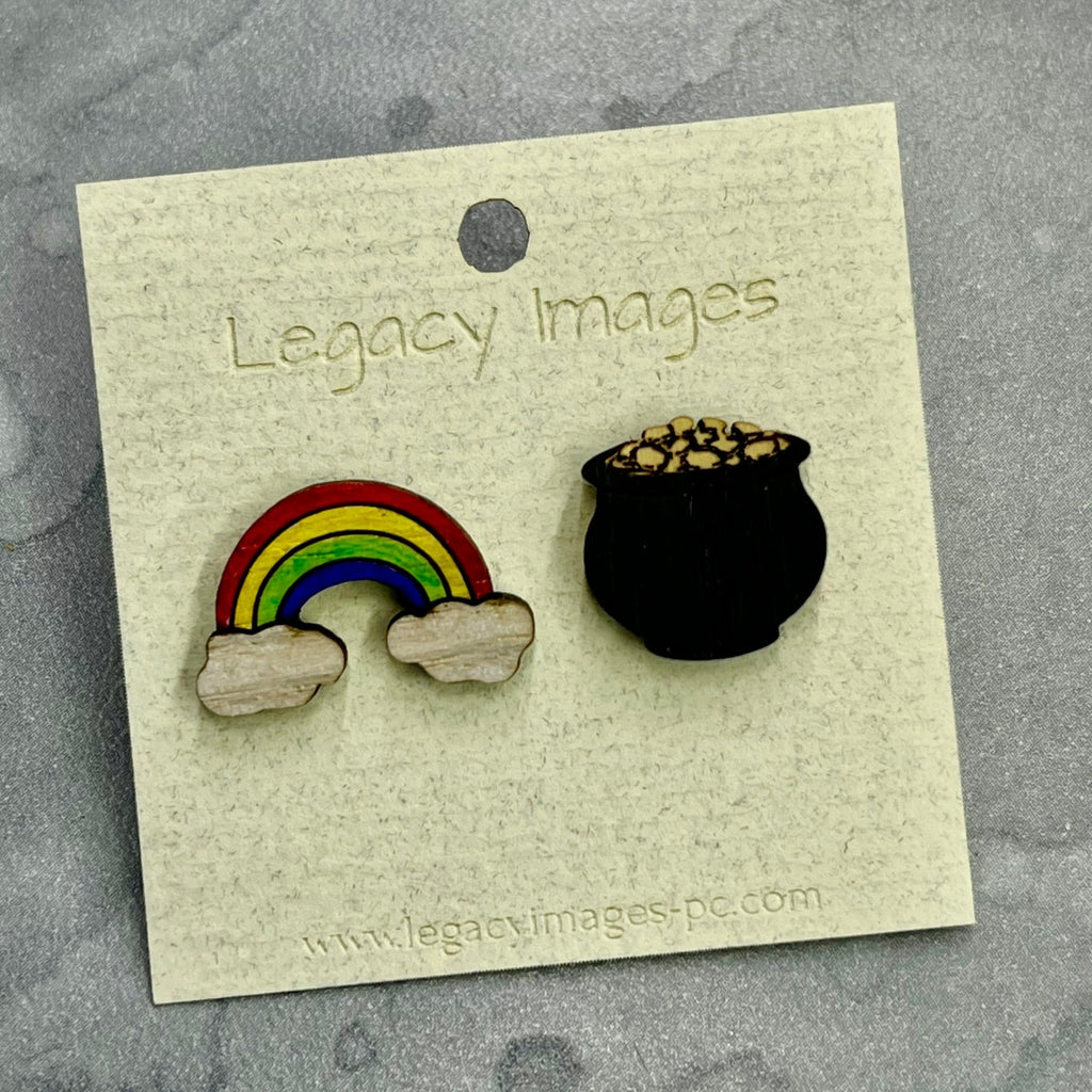 St. Patrick's Day Rainbow & Pot of Gold Earring Set