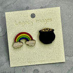 St. Patrick's Day Rainbow & Pot of Gold Earring Set