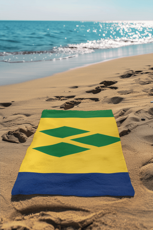 St. Vincent & The Grenadines Flag Beach Towel Beach Towel (Generic Brand) La Vie Bien St. Vincent & The Grenadines Flag Beach Towel