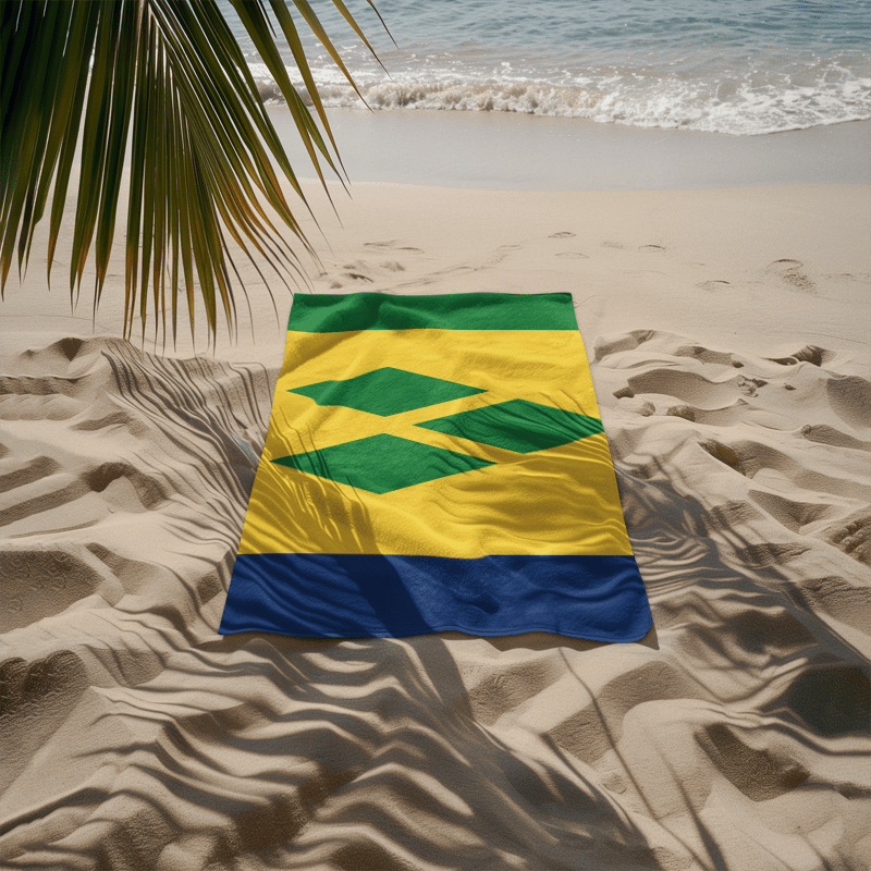 St. Vincent & The Grenadines Flag Beach Towel Beach Towel (Generic Brand) La Vie Bien St. Vincent & The Grenadines Flag Beach Towel