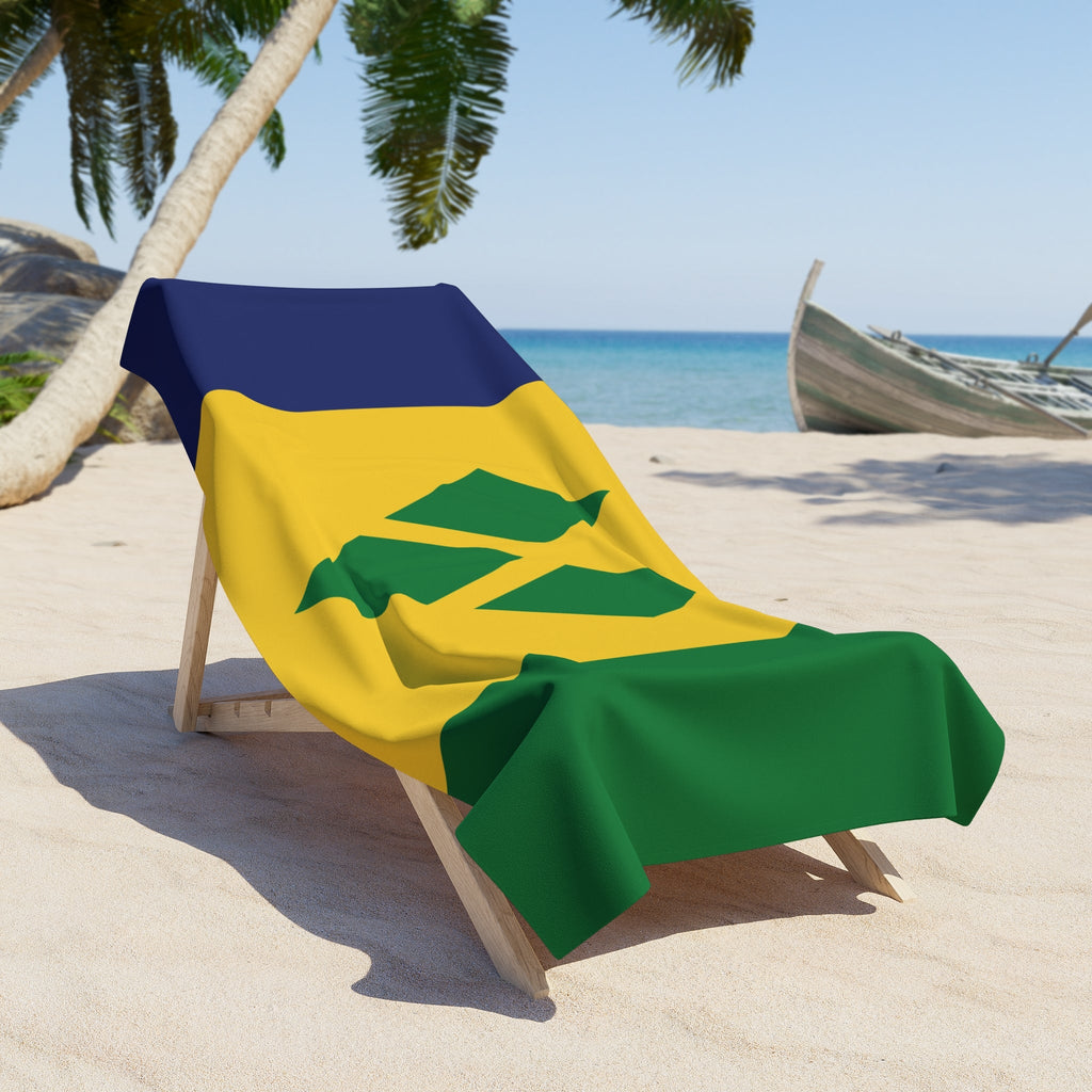 St. Vincent & The Grenadines Flag Beach Towel Beach Towel (Generic Brand) La Vie Bien St. Vincent & The Grenadines Flag Beach Towel