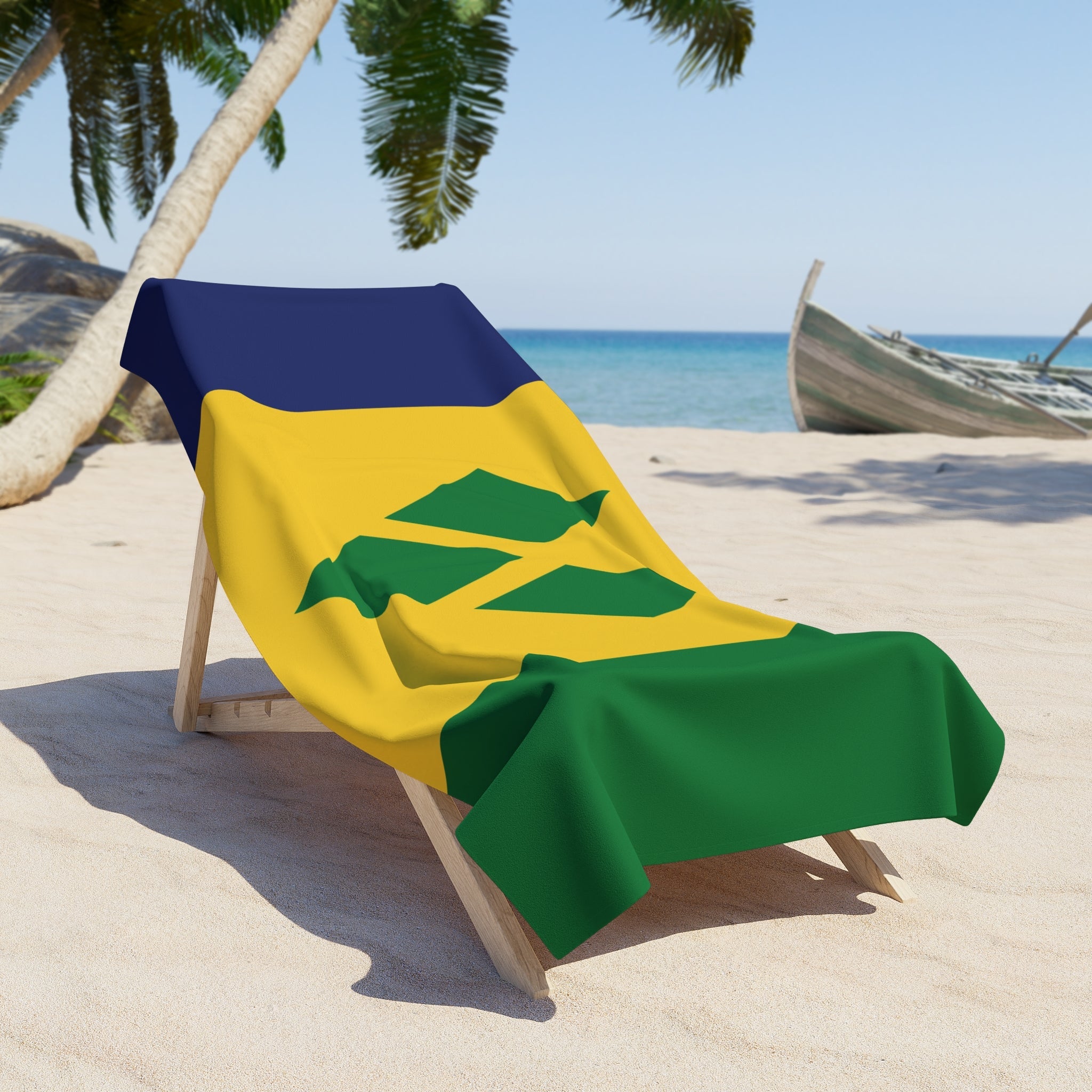 St. Vincent & The Grenadines Flag Beach Towel Beach Towel (Generic Brand) La Vie Bien St. Vincent & The Grenadines Flag Beach Towel