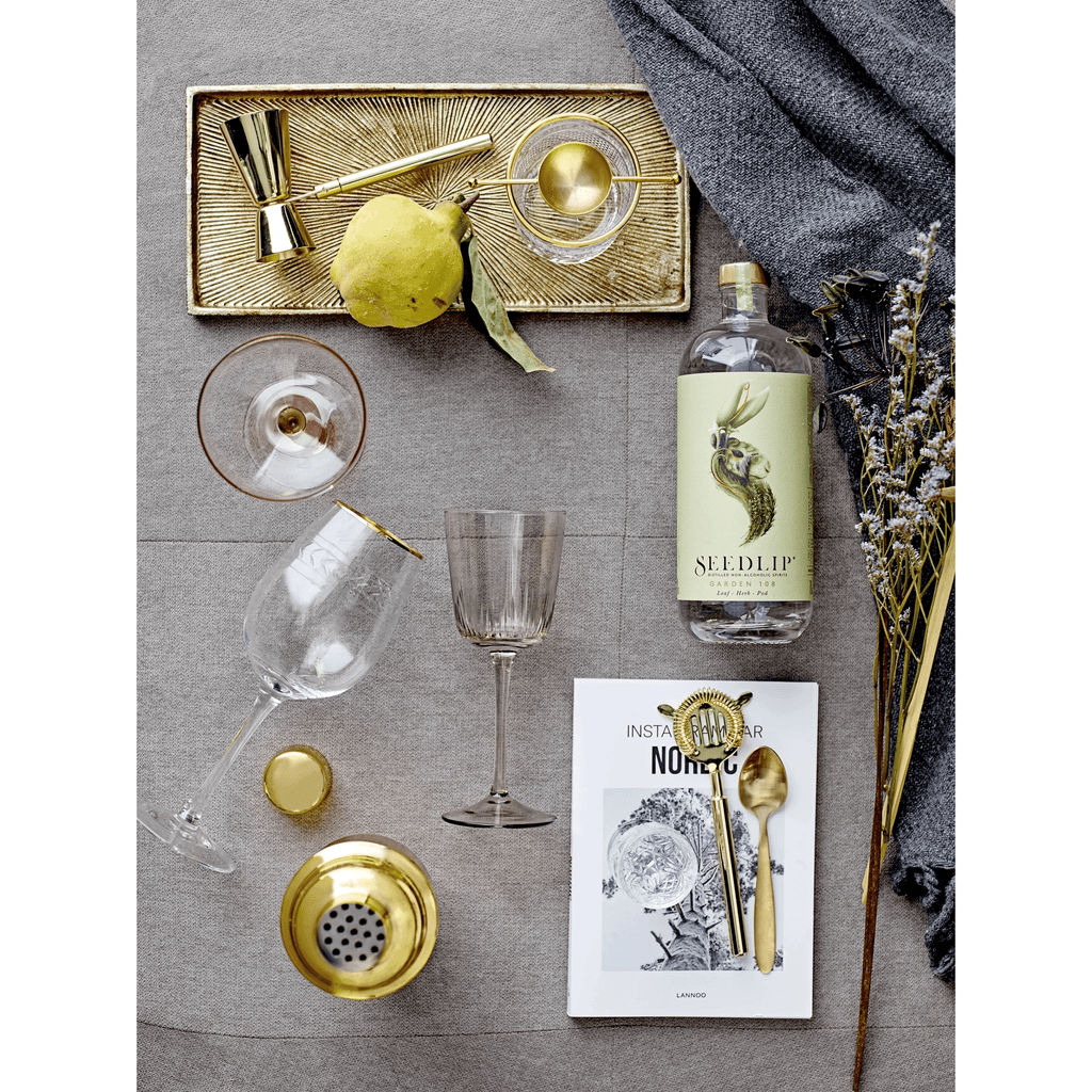 Stainless Steel Cocktail Shaker with Brass Finish by White Cliff Studio