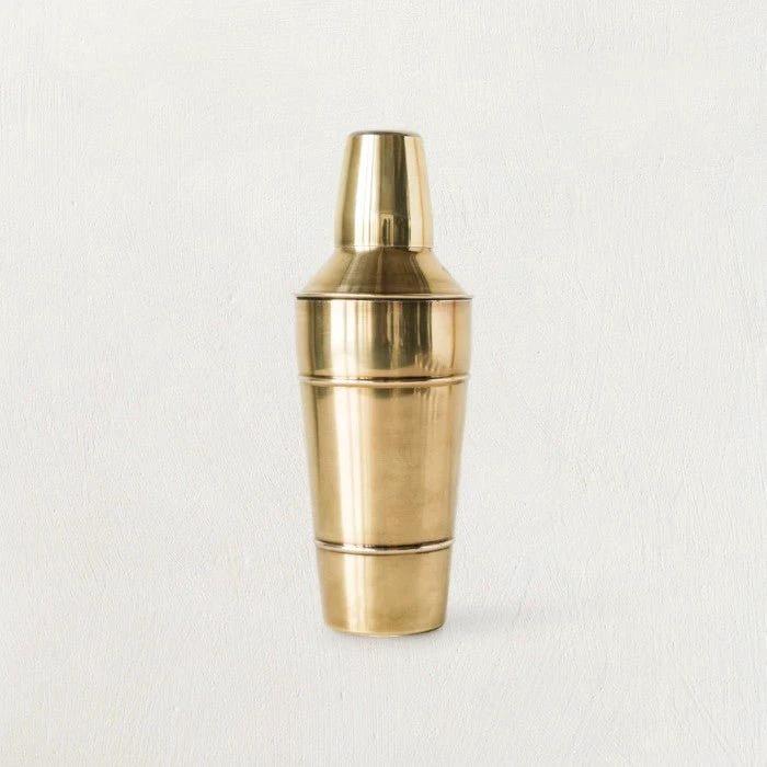 Stainless Steel Cocktail Shaker with Brass Finish by White Cliff Studio