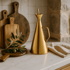 Stainless Steel Oil Cruet with Gold Finish by White Cliff Studio