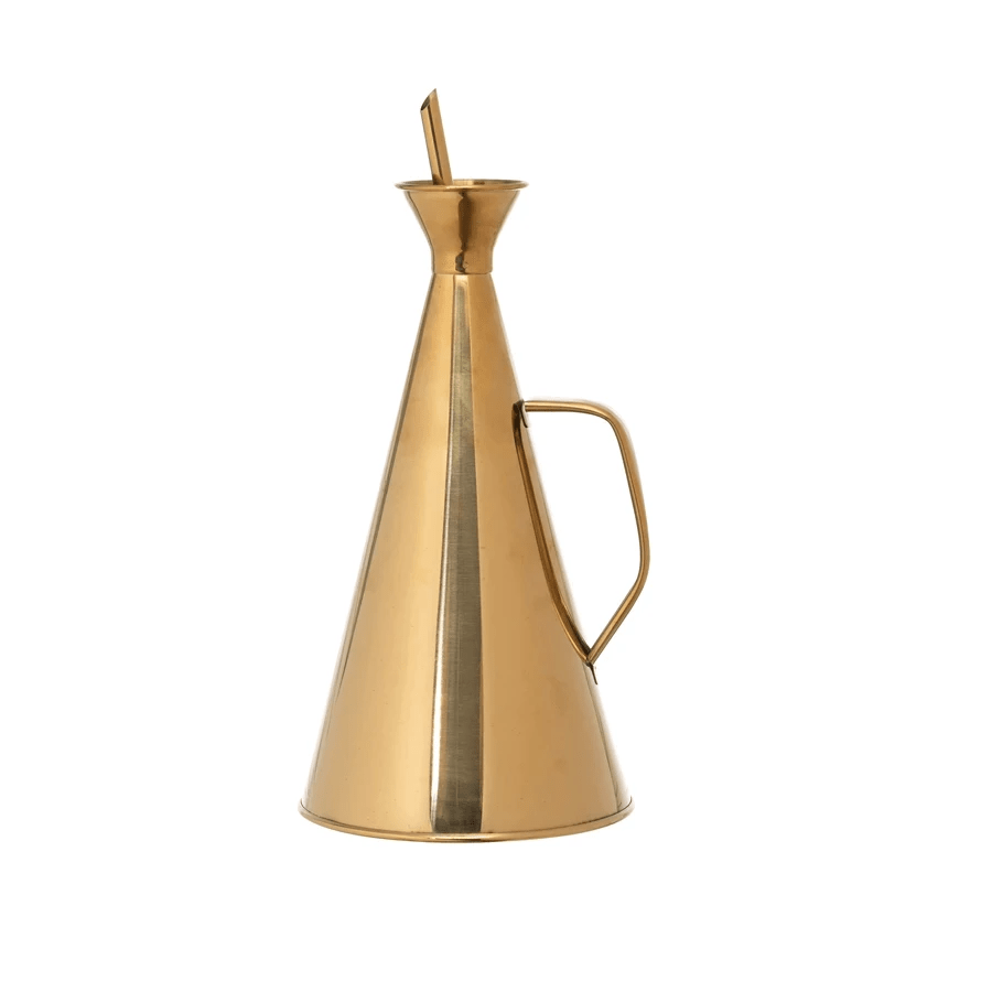 Stainless Steel Oil Cruet with Gold Finish by White Cliff Studio