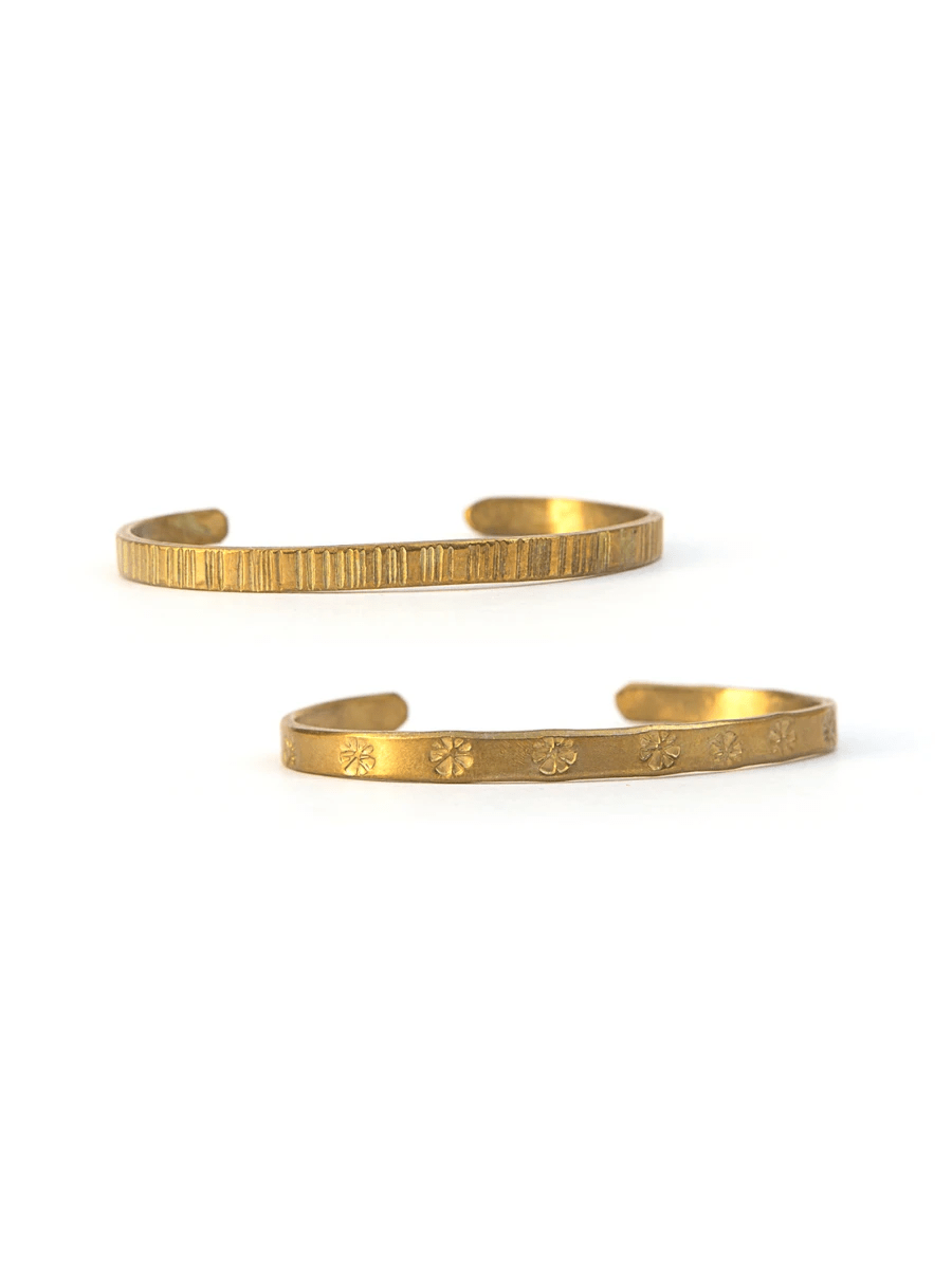 Stamped Brass Cuff Bracelet by Fair Anita