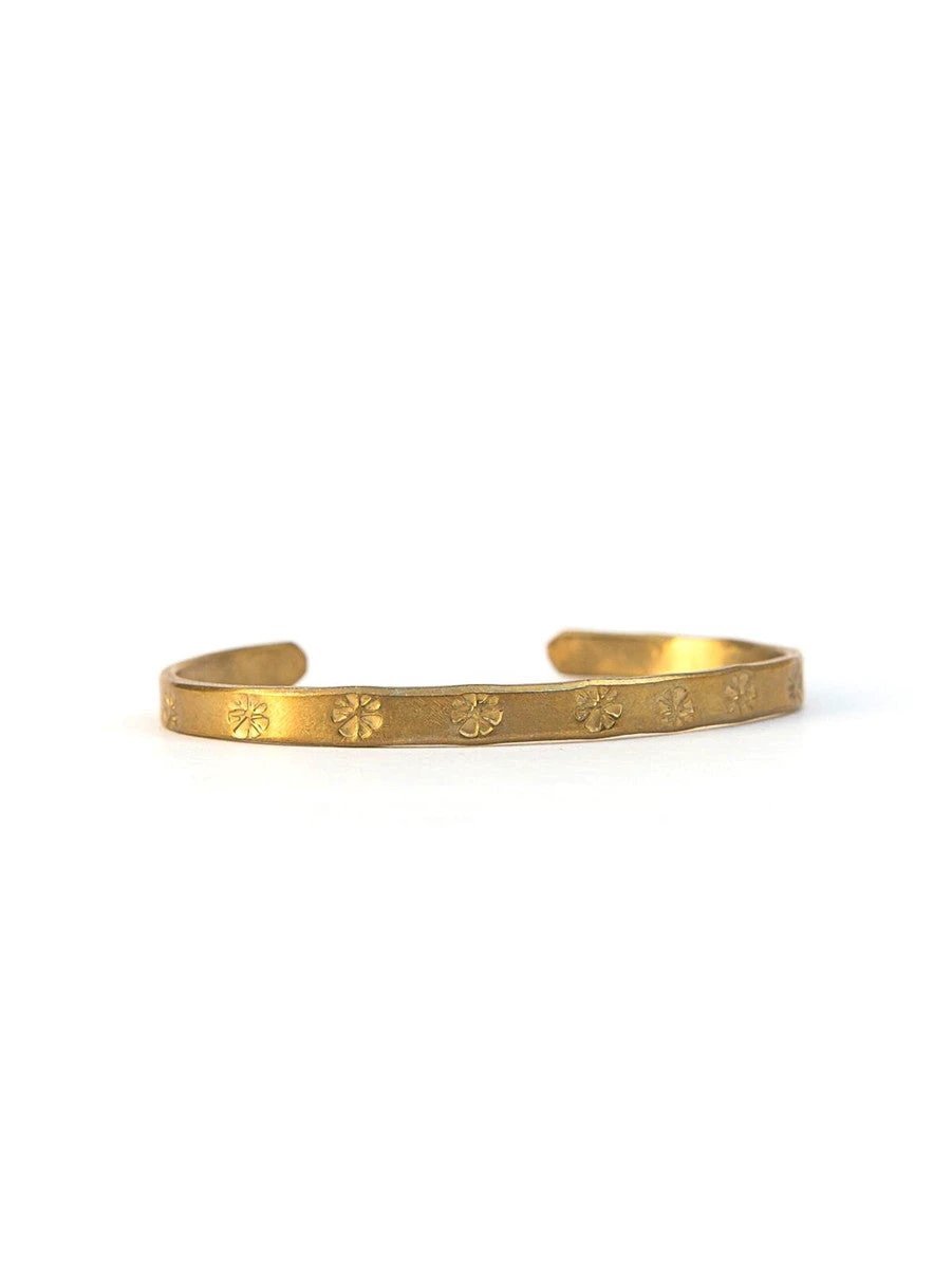 Stamped Brass Cuff Bracelet by Fair Anita
